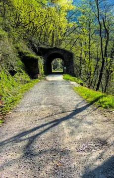 I walk between tunnels. Stock Photos