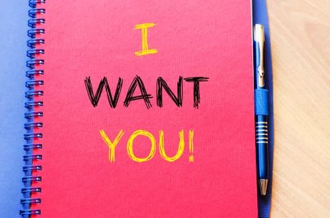 I want you write on notebook Stock Photos