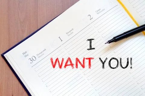 I want you write on notebook Stock Photos