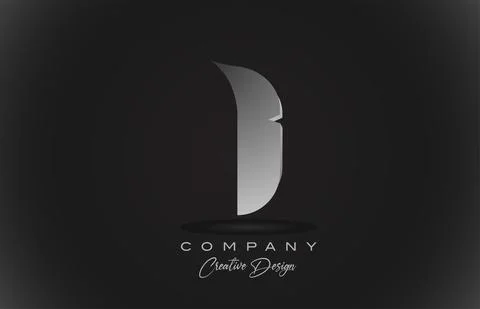 I white gradient alphabet letter logo icon with black background. Creative de Stock Illustration