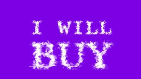 I Will Buy cloud text effect violet isolated background Stock Footage 139640897