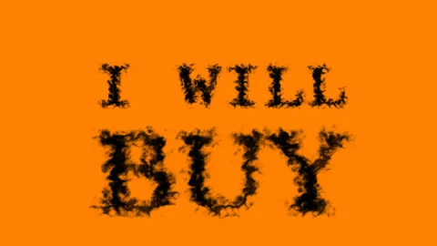 I Will Buy smoke text effect orange isolated background Stock Footage 139633669