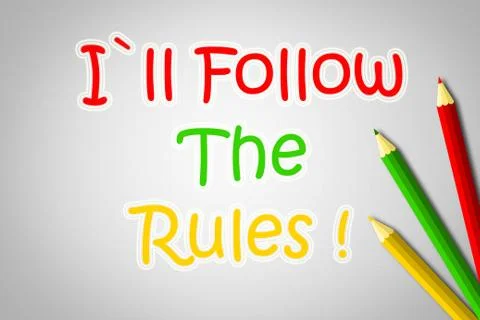 I will follow the rules Stock Illustration