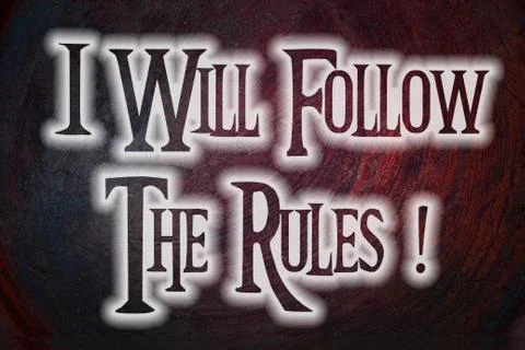 I will follow the rules Stock Illustration