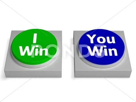I you win button shows winning or losing Stock Illustration