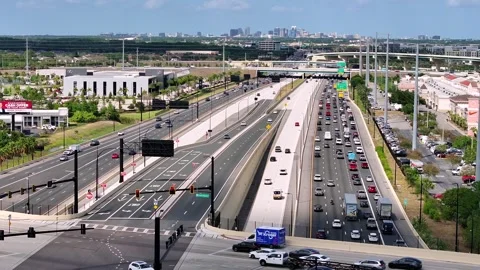 I4 Highway Universal Studio Aerial 203 Stock Footage 308313704