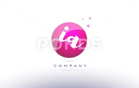 Ia i a sphere pink 3d hand written alphabet letter logo Illustration ...