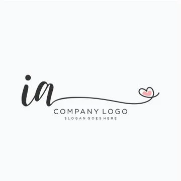 IA Initial handwriting logo design Stock Illustration