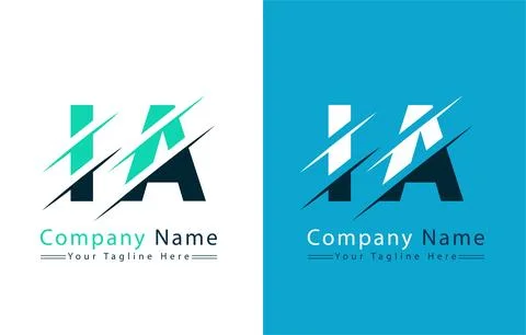 IA Letter Logo Vector Design Template Elements Illustrazione stock