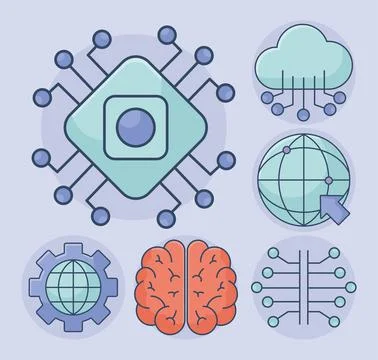 Ia technology elements Stock Illustration