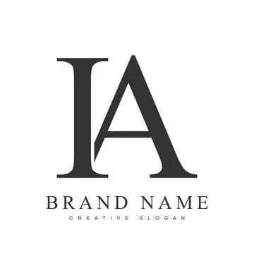 IA trendy logotype template. Initial letter i and a classic font style. Cre.. Stock Illustration