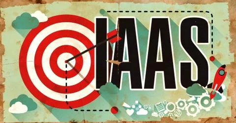 IAAS Concept. Poster in Flat Design Illustrazione stock