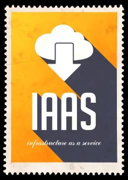 IAAS Concept on Yellow in Flat Design. Stock Illustration