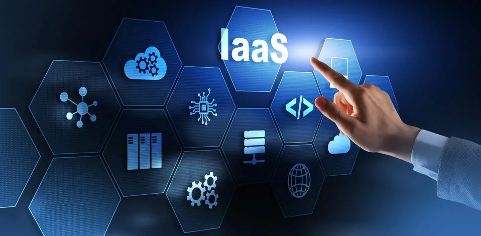 IaaS Infrastructure as a service cloud computing service model. 스톡 사진