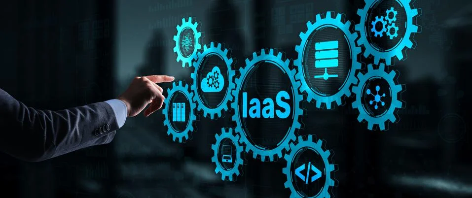 IaaS Infrastructure as a service cloud computing service model. 库存照片