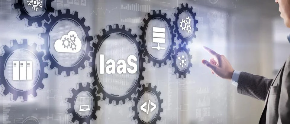 IaaS Infrastructure as a service cloud computing service model Stock Photos