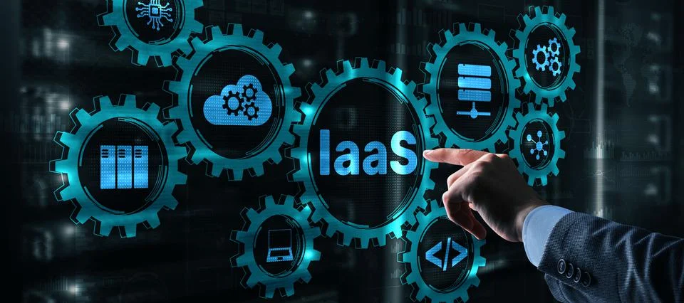 IaaS Infrastructure as a service cloud computing service model Stock Photos