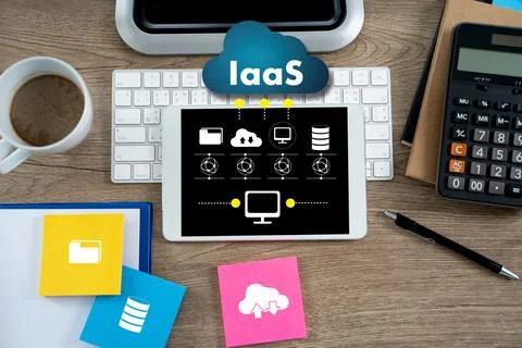IaaS  Infrastructure as a Service on screen Optimization of business process  Foto stock