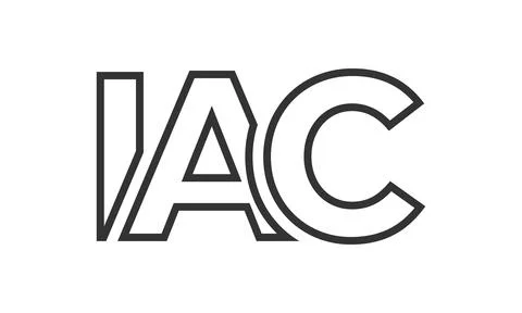IAC logo design template with strong and modern bold text. Initial based ve.. Illustrazione stock