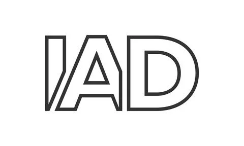 IAD logo design template with strong and modern bold text. Initial based ve.. イラスト素材