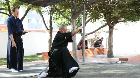 Iado Kata Demonstration 3 Stock Footage 93609779