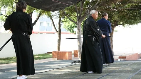 Iado Kata Demonstration 4 Stock Footage 93615915