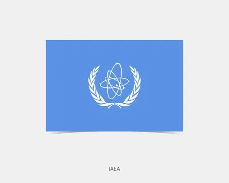 IAEA Rectangle flag icon with shadow. Stock Illustration