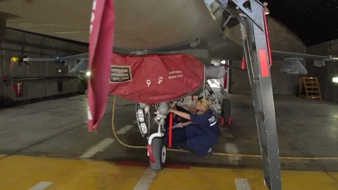 IAF - Israeli Air Force, checking a combat aircraft Stock Footage 255125076