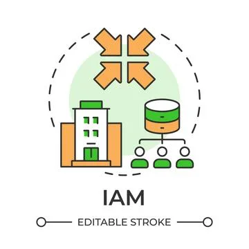 IAM multi color concept icon Stock Illustration
