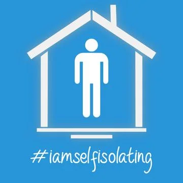 #iamselfisolating - male Illustrazione stock