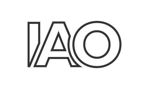 IAO logo design template with strong and modern bold text. Initial based ve.. Stock Illustration