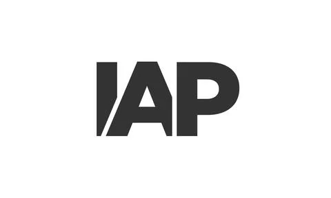 IAP logo design template with strong and modern bold text. Initial based ve.. Stock Illustration