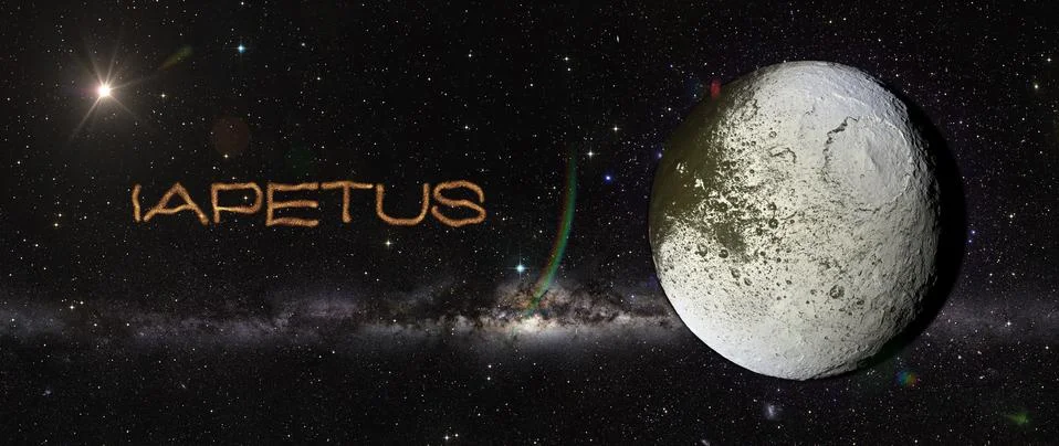 Iapetus in outer space. Stock Illustration