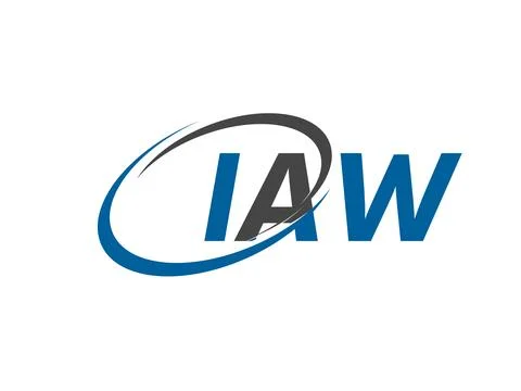 IAW initial letter logo design, vector template 库存插图