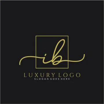 IB Initial handwriting logo design Illustrazione stock
