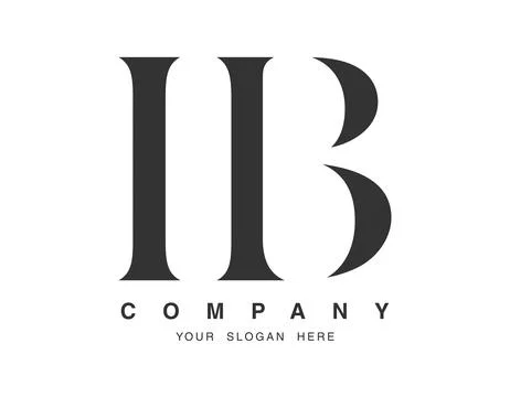IB logo design. Initial letter i and b serif font style. Creative classic c.. Stock Illustration
