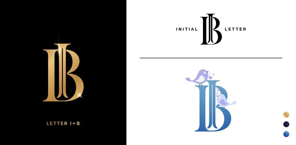 IB Monogram Letter Stock Illustration