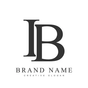 IB trendy logotype template. Initial letter i and b classic font style. Cre.. Stock Illustration
