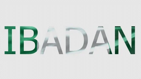 Ibadan Name on Transparent Background. Waving Flag Video stock 274036946