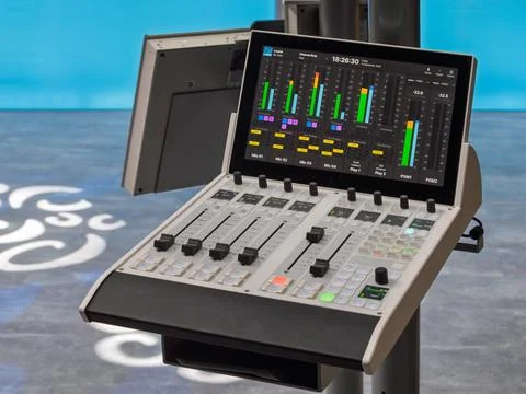 IBC 2026 Showcasing Advanced Audio Mixing Console Technology Stock Photos