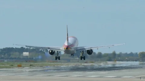 Iberia Airlines Jet Plane Approaching Landing Video stock 80556031