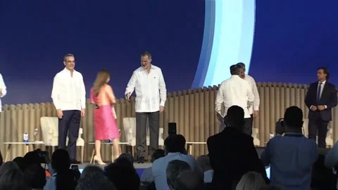 Ibero-American businessmen commit to greater investment in region, Santo Domingo Stock Footage 236749166