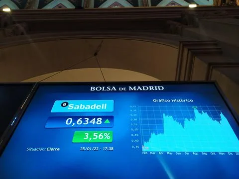 IBEX 35 evolution, Madrid, Spain - 21 Jan 2022 Stock Photos