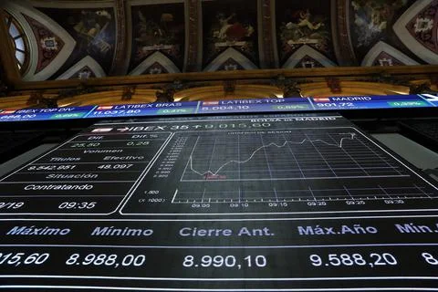IBEX 35 rises a 0.22 per cent, Madrid, Spain - 09 Sep 2019 Stock Photos