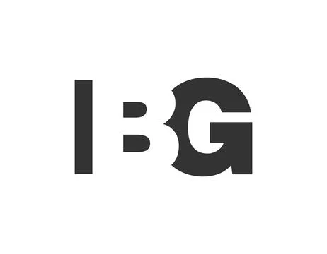IBG logo design. Initial letter I B G bold font style for tech startups, co.. Stock Illustration