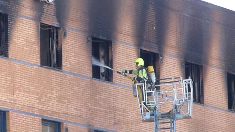 Ibis hotel fire Malaga 1. Stock Footage 335829035