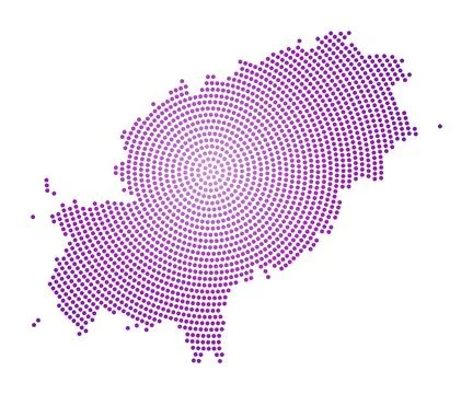 Ibiza dotted map. Digital style shape of Ibiza. Tech icon of the island wit.. イラスト素材