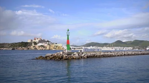 Ibiza harbor Stock Footage 98386235
