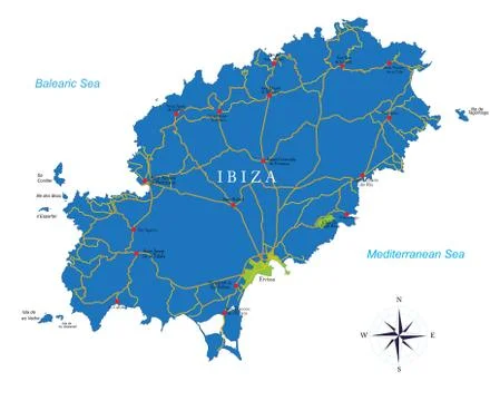 Ibiza map Stock Illustration