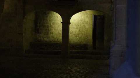 Ibiza Old Town Inside The Cobbled Courtyard Of Dalt Vila Stock Footage 231796109
